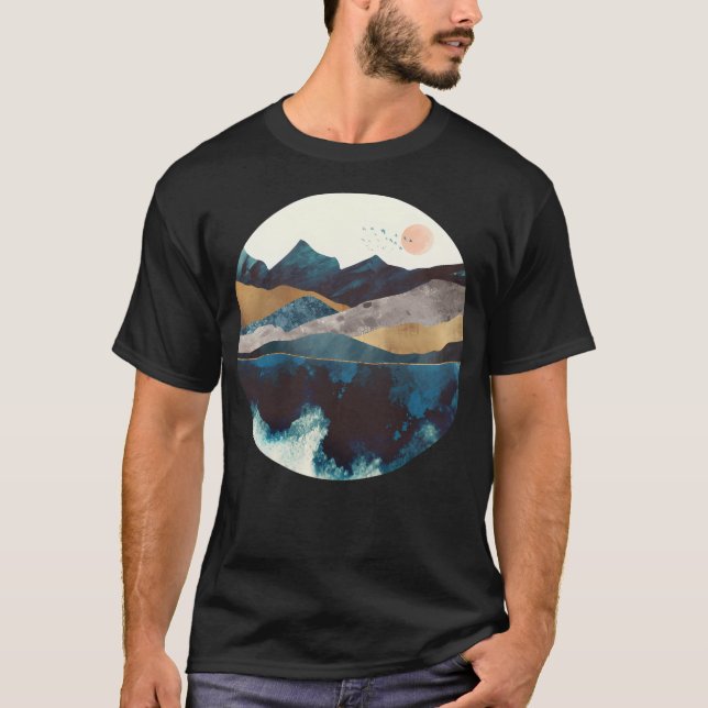 Camiseta Reflexión de la montaña azul (Anverso)