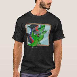 Camiseta Reflexión de loro y dragón en macho ecléctus 1