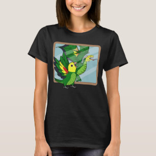 Camiseta Reflexión de loro y dragón I Doble cabeza amarilla