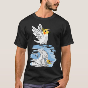 Camiseta Reflexión de loro y dragón I Lutino Cockatiel