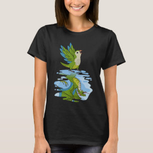 Camiseta Reflexión de loro y dragón I Paraíso verde de monj
