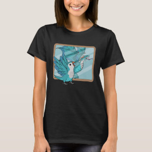 Camiseta Reflexión de loro y dragón I Parakeet Monk Azul Qu