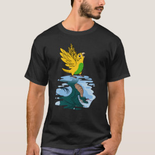 Camiseta Reflexión de loro y dragón sobre el Budgie Budgeri