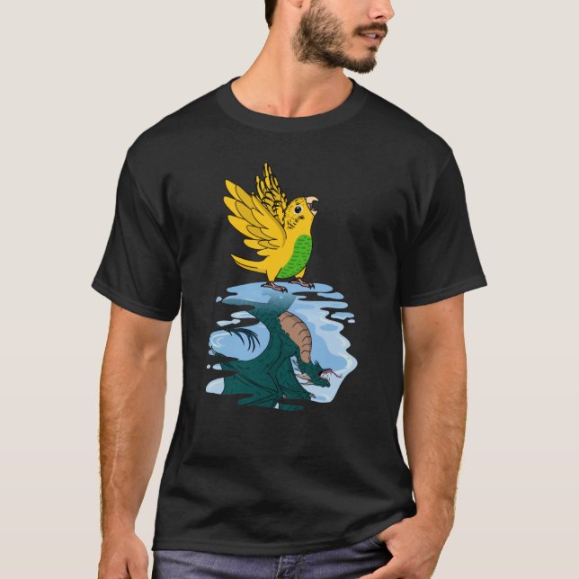 Camiseta Reflexión de loro y dragón sobre el Budgie Budgeri (Anverso)