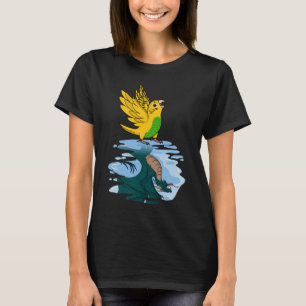 Camiseta Reflexión de loro y dragón sobre el Budgie Budgeri