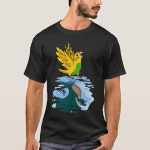 Camiseta Reflexión de loro y dragón sobre el Budgie Budgeri