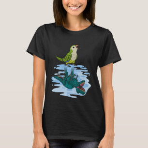 Camiseta Reflexión de loro y rex I Quak pergamino verde