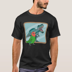 Camiseta Reflexión de loro y rex I Rosy enfrentó el Lovebir