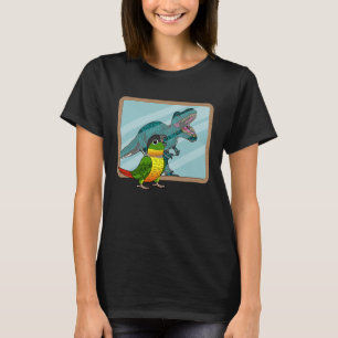Camiseta Reflexión de loro y sexo I mejilla verde de lado a