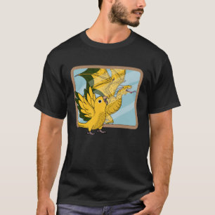 Camiseta Reflexión de loros y dragones en el dorado 1