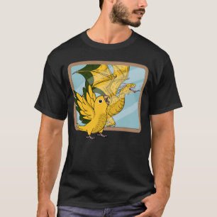 Camiseta Reflexión de loros y dragones en el dorado 1