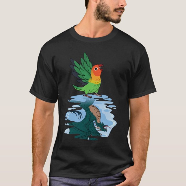 Camiseta Reflexión de loros y dragones I Fischers Lovebird 