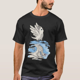 Camiseta Reflexión de loros y dragones sobre Cockatoo blanc