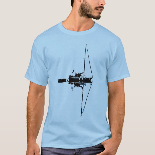 Camiseta Reflexión en barco de vela sobre un mar tranquilo (Anverso)