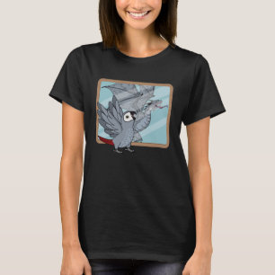 Camiseta Reflexión sobre loro y dragón en gris africano 1