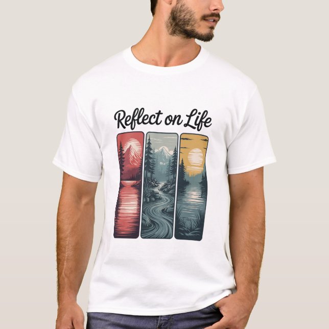 Camiseta Reflexiona sobre la vida Lago Inspirador Conscient (Anverso)
