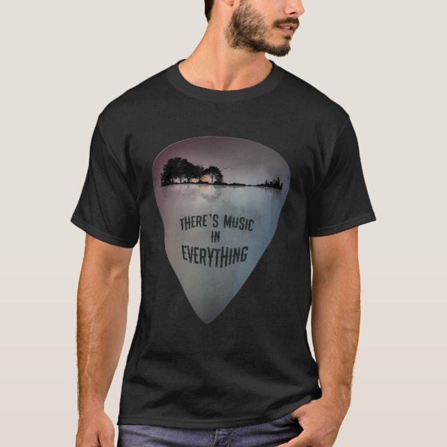 Camiseta Reflexiones de lago con problemas de púa de guitar (Anverso)