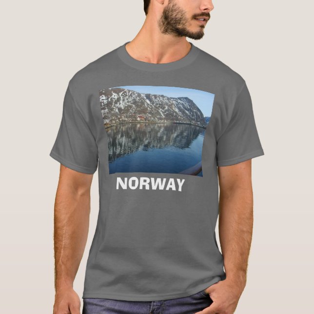 Camiseta Reflexiones de Noruega, fiordo (Anverso)