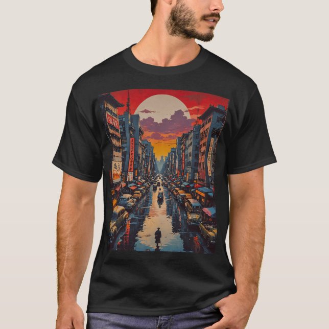 Camiseta Reflexiones en la ciudad de Neon (Anverso)