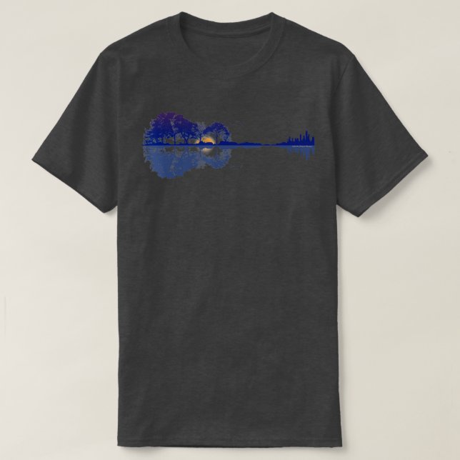 Camiseta Reflexiones sobre el lago de la guitarra en amante (Diseño del anverso)