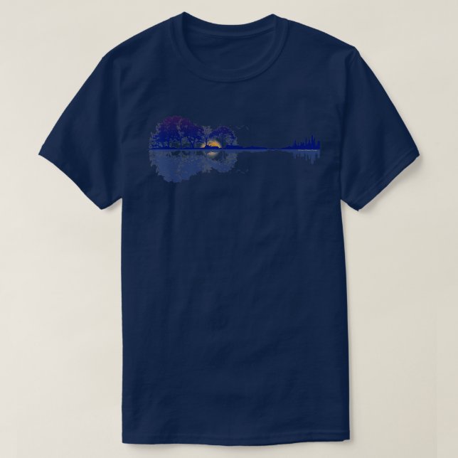 Camiseta Reflexiones sobre el lago de la guitarra en amante (Diseño del anverso)