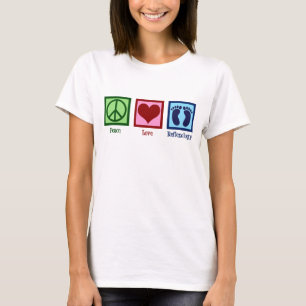 Camiseta Reflexólogo Paz Amor Reflexología Foot Masseuse