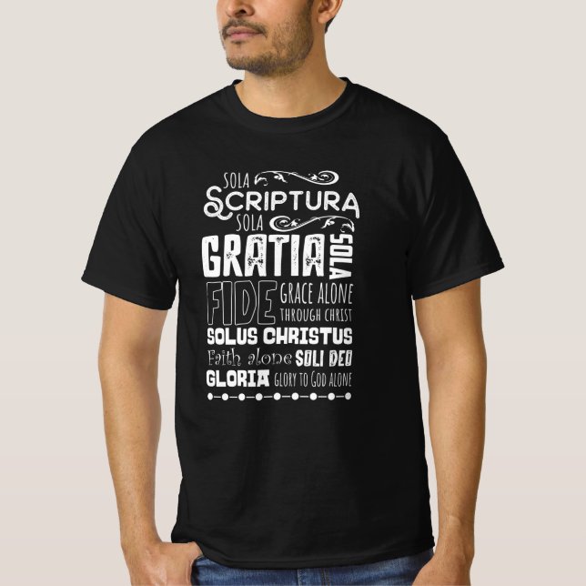 Camiseta Reforma protestante Sola Scriptura 5 Solas (Anverso)
