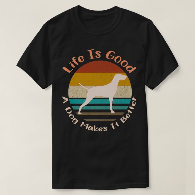Camiseta Refugio animal retro de perro de Vizsla húngara  (Diseño del anverso)