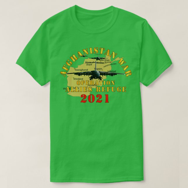 Camiseta Refugio de aliados de la Operación Afganistán 2021 (Diseño del anverso)