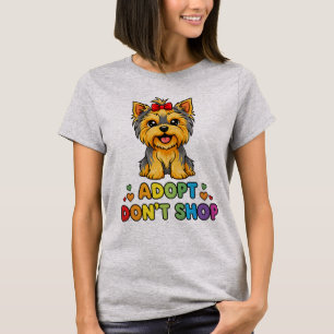 Camiseta Refugio de rescate de perro yorkie, adopta no comp