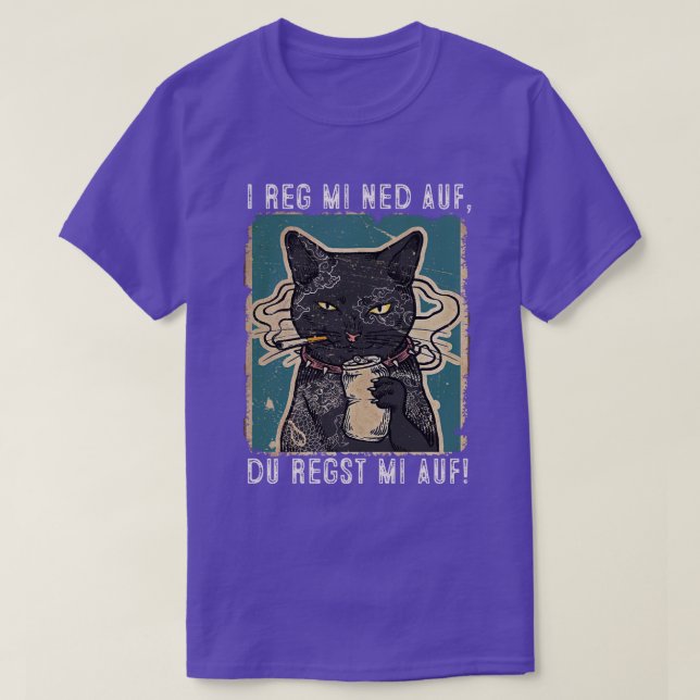 Camiseta Reg mi ned auf Katzen Design mit schwarzer Katze (Diseño del anverso)