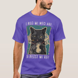 Camiseta Reg mi ned auf Katzen Design mit schwarzer Katze