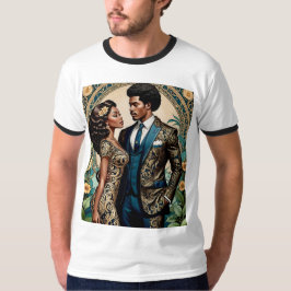 Camiseta Regal Black Couple Ornate Fashion