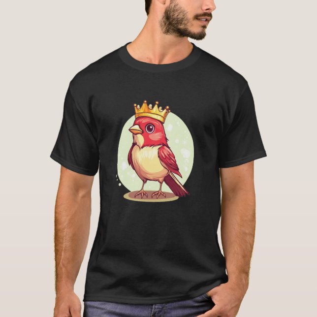 Camiseta Regal Cute Bird with Crown Appeal for Adults and K (Anverso)