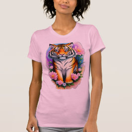 Camiseta Regal Tiger Cub in Pink Floral Garden Graphic 