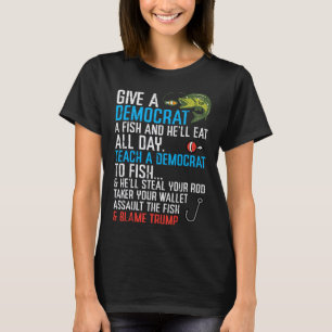 Camiseta Regala a un demócrata pescado divertido de pesca h