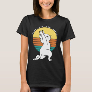 Camiseta Regala Gato de Yoga Retro Encuentra Tu Paz Interio
