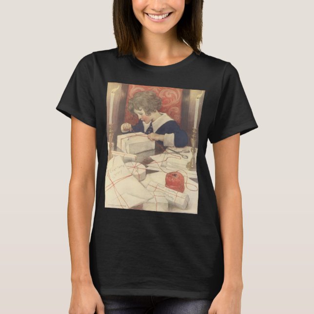 Camiseta Regalando regalos de Navidad, Jessie Willcox Smith (Anverso)