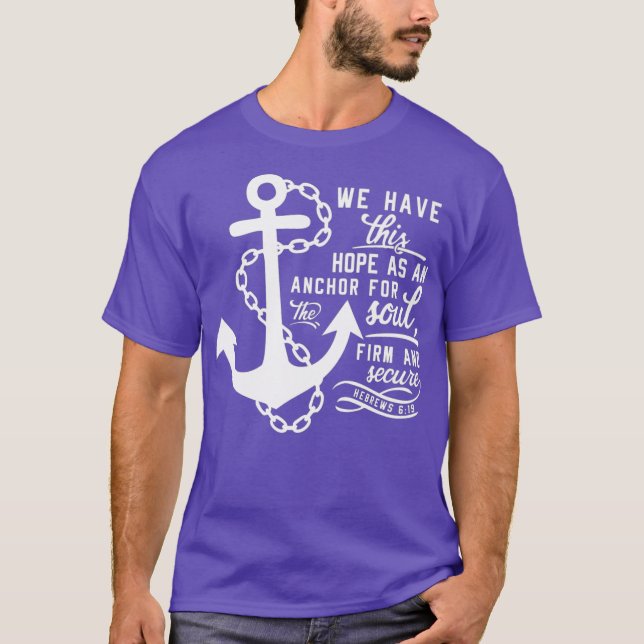 Camiseta Regalo 619 de biblia verso cristiano ancla hebrea (Anverso)