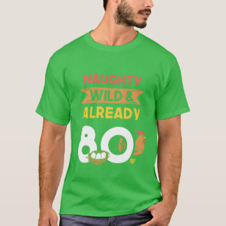 Camiseta Regalo 80 años cumpleaños mujeres Chica Pollo