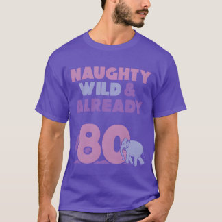 Camiseta Regalo 80 años cumpleaños mujeres Elefante niño