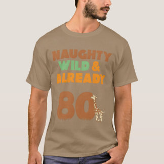 Camiseta Regalo 80 años cumpleaños mujeres Jirafa vintage