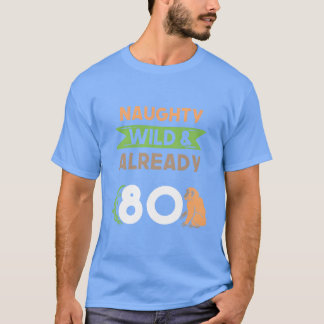 Camiseta Regalo 80 años cumpleaños mujeres Mono simio diver