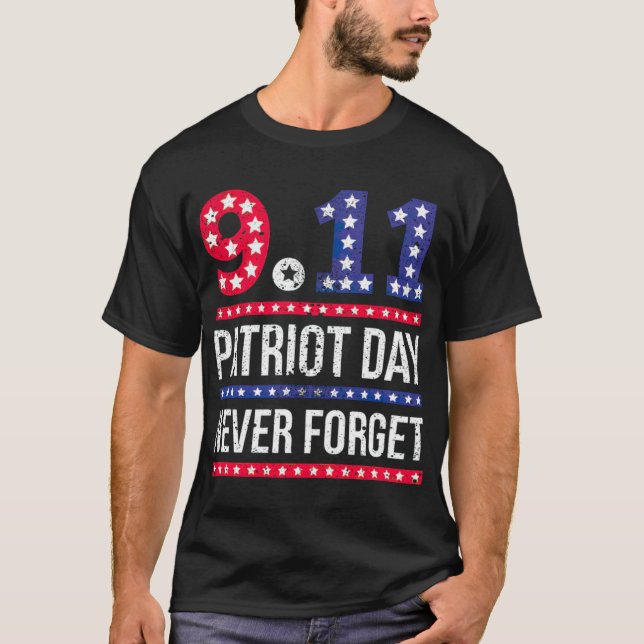 Camiseta Regalo 9 11 Nunca olvidaremos el Día del Patriota  (Anverso)