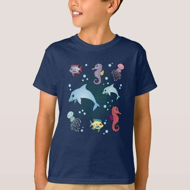 Camiseta Regalo acuario de animales marinos de la vida mari (Anverso)