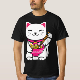 Camiseta Regalo adolescente de Neko Cat Ramen Anime Kawaii