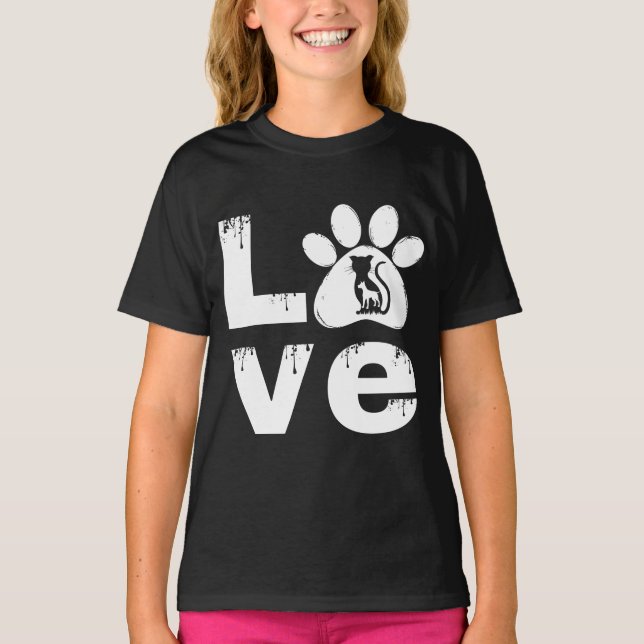 CAMISETA REGALO ANIMAL DE LA PAW DEL MASCOTA DE AMOR (Anverso)