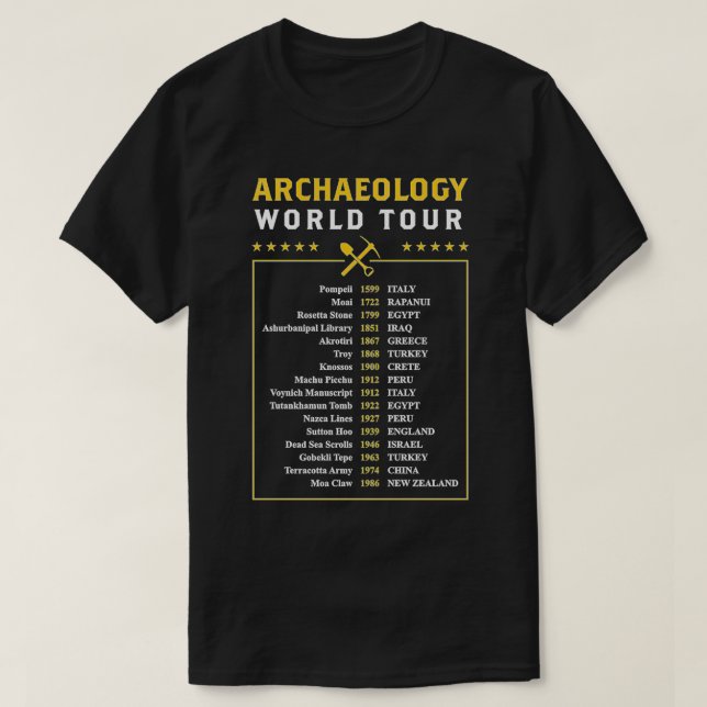 Camiseta Regalo arqueólogo de la gira mundial de arqueologí (Diseño del anverso)