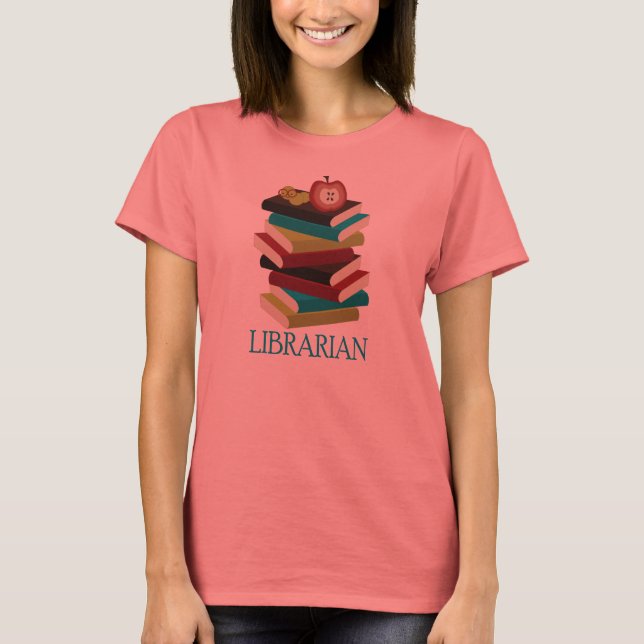 Camiseta Regalo bibliotecario de la pila de libros de regal (Anverso)