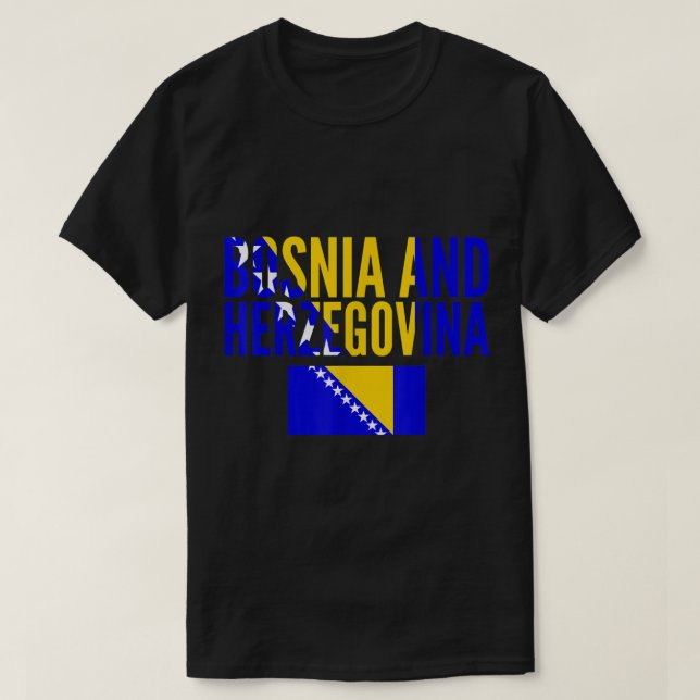 Camiseta Regalo bosnio - Bandera del país de Bosnia y Herze (Diseño del anverso)